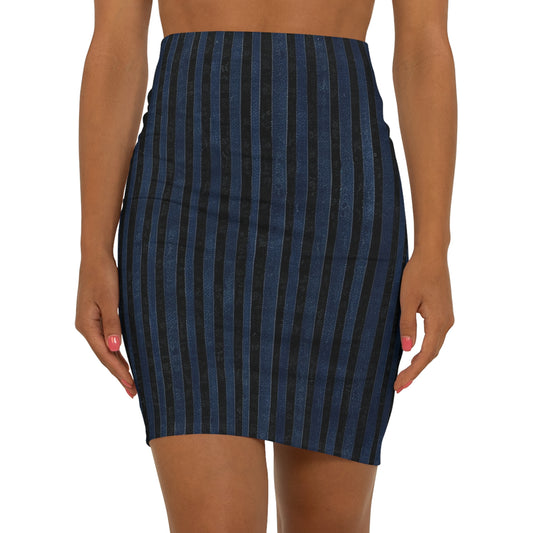 Mini Skirt - Vertical Blues