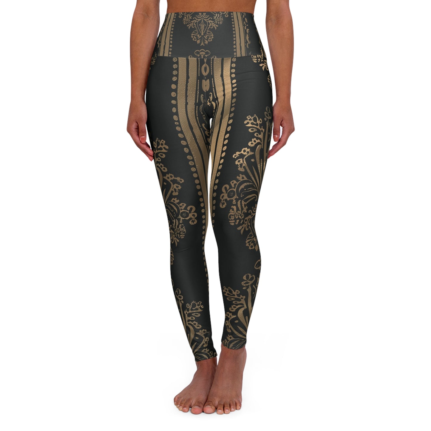 High Waisted Leggings - Gold Royal