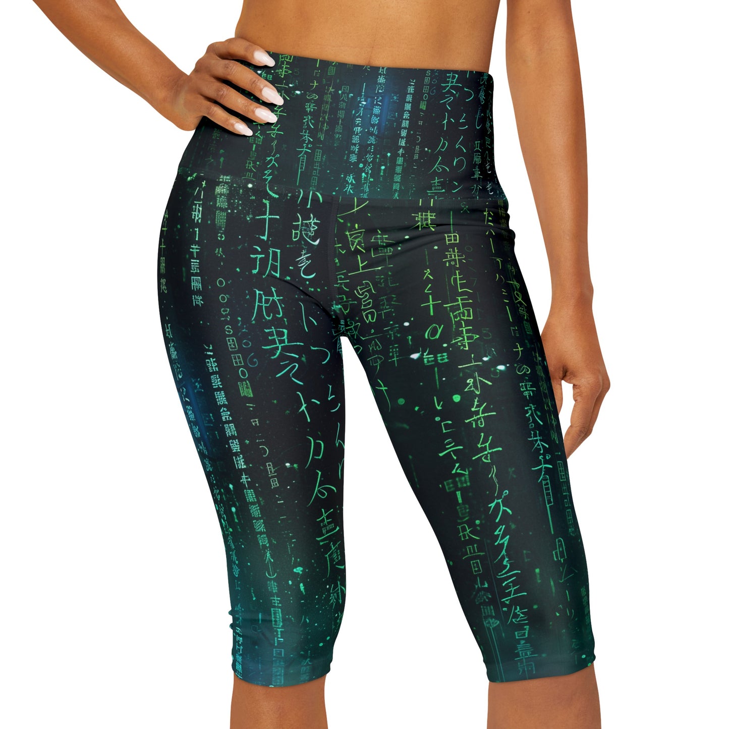 High Waisted Capri Leggings - Matrix Effect