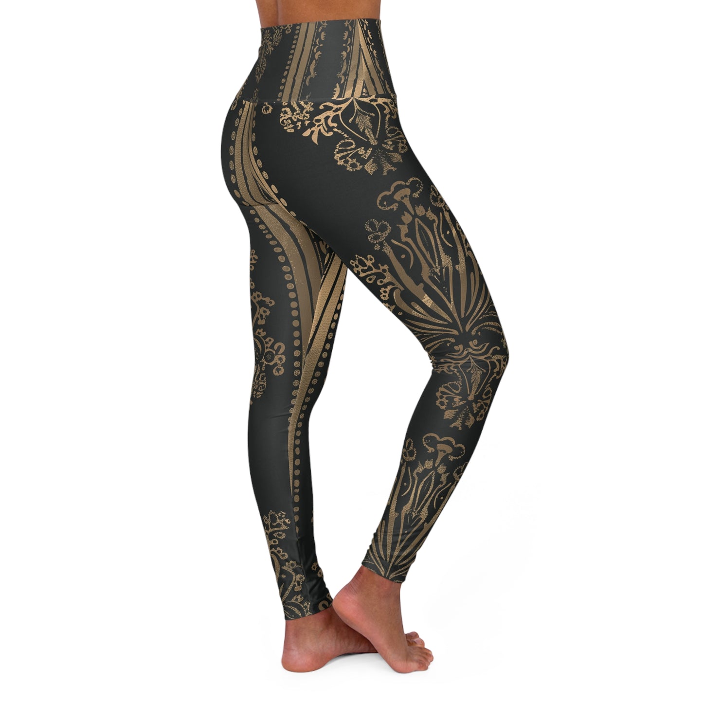 High Waisted Leggings - Gold Royal