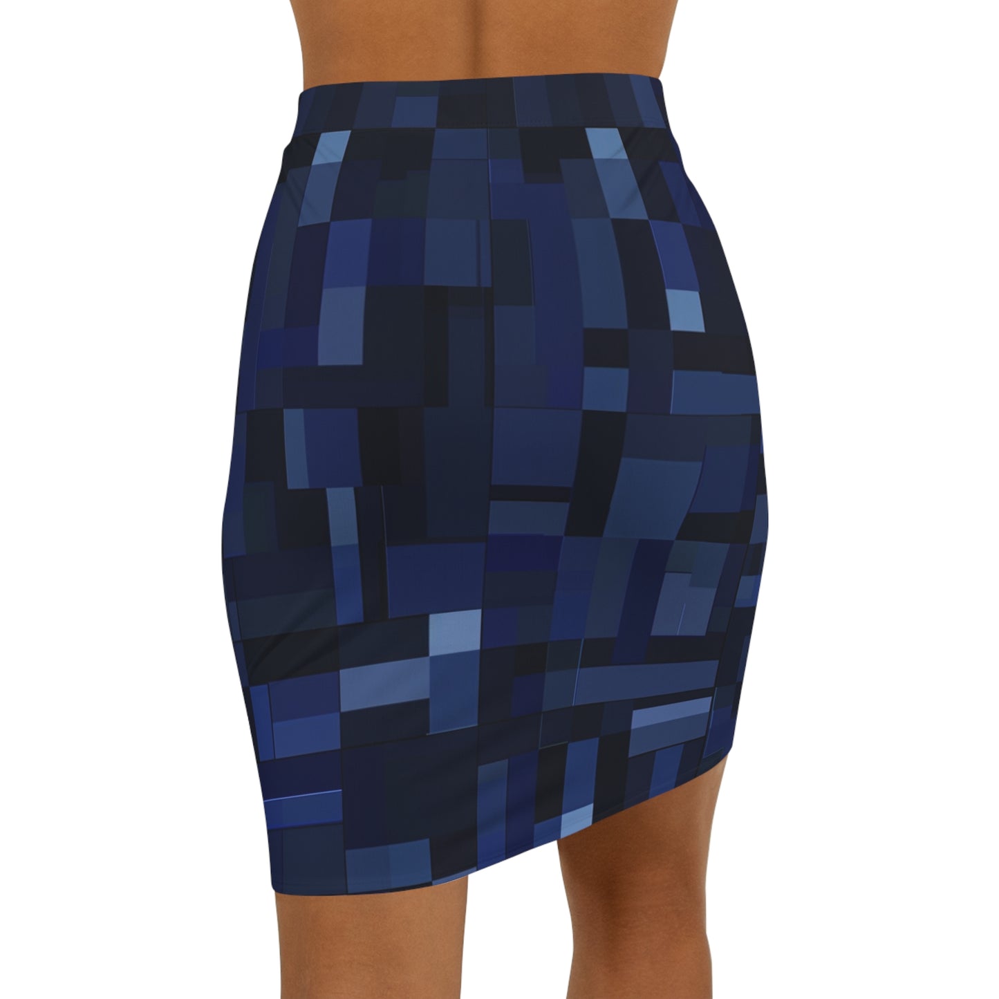 Mini Skirt - Blue Pixels