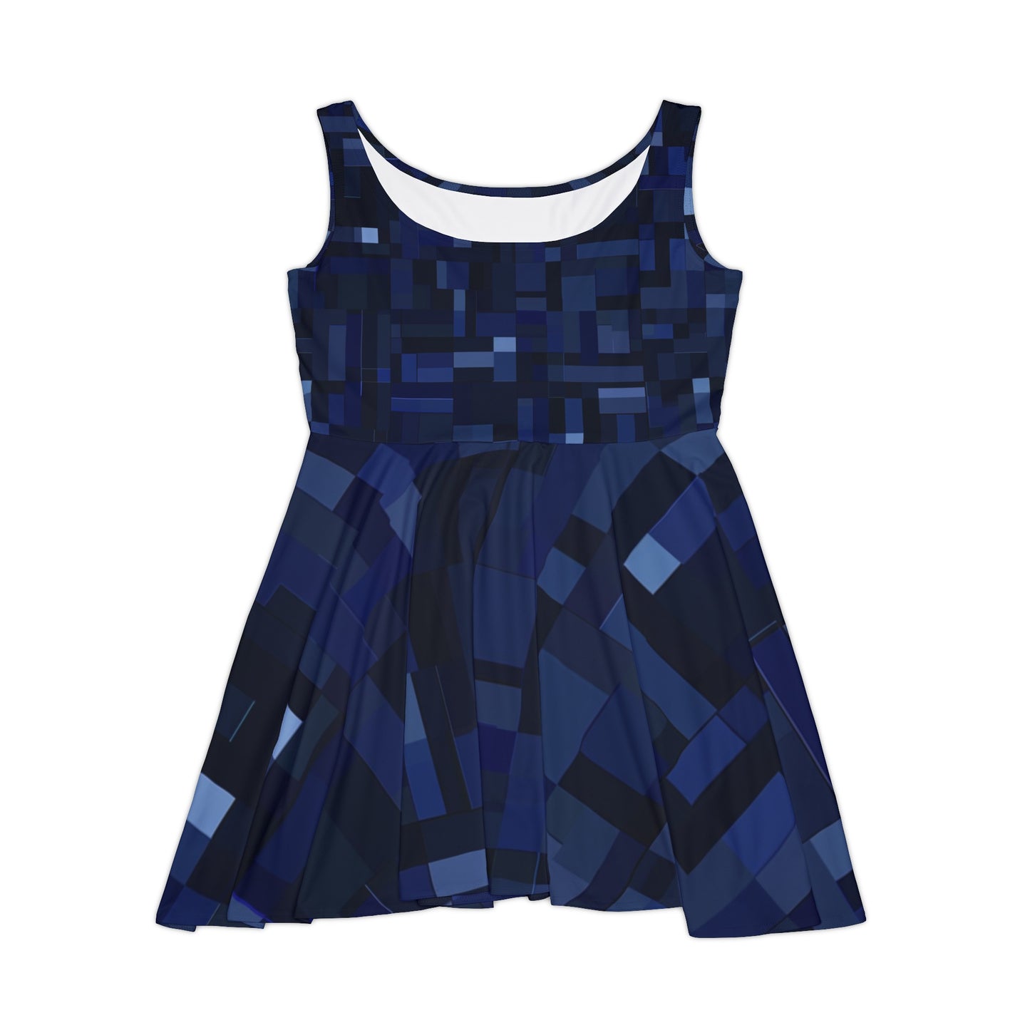 Women's Skater Dress - Blue Pixel