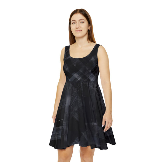 Women's Skater Dress - Black And White Threads