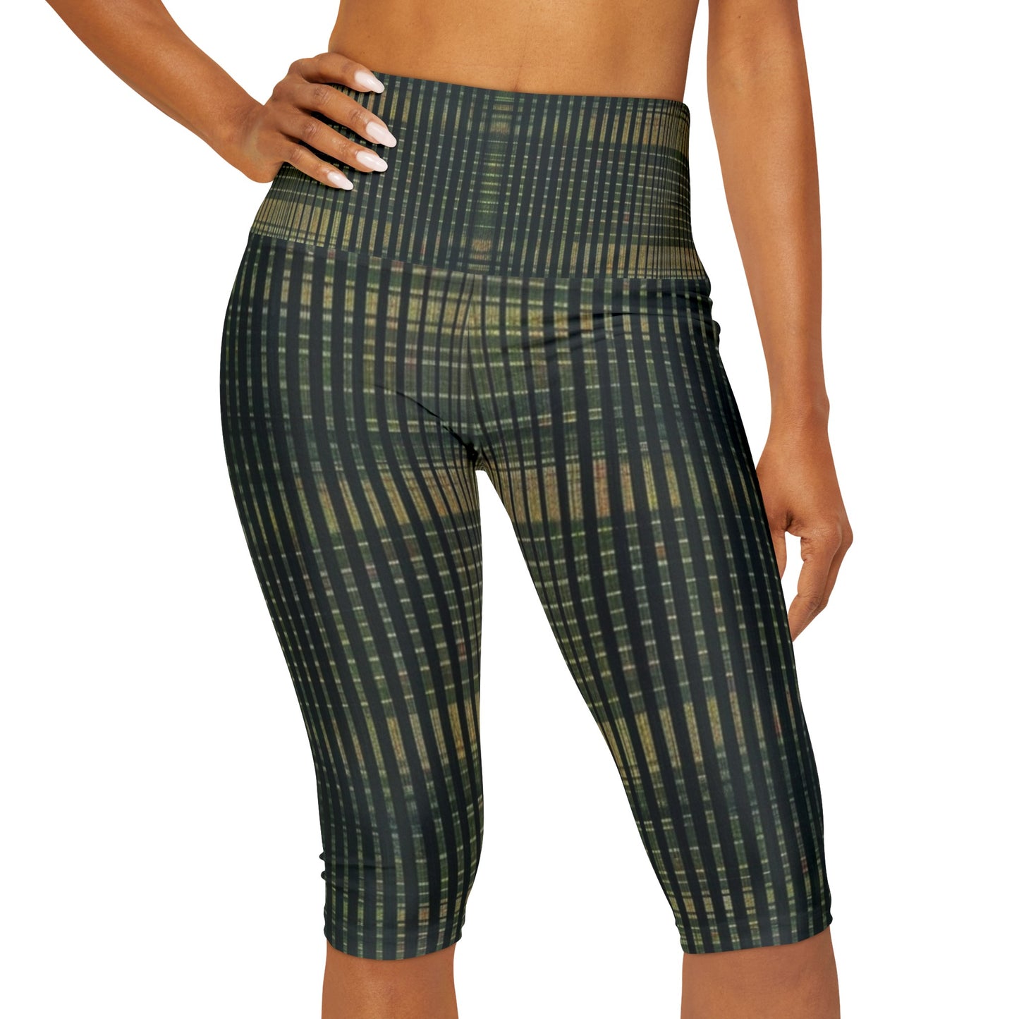 High Waisted Capri Leggings - Emerald Horizontal