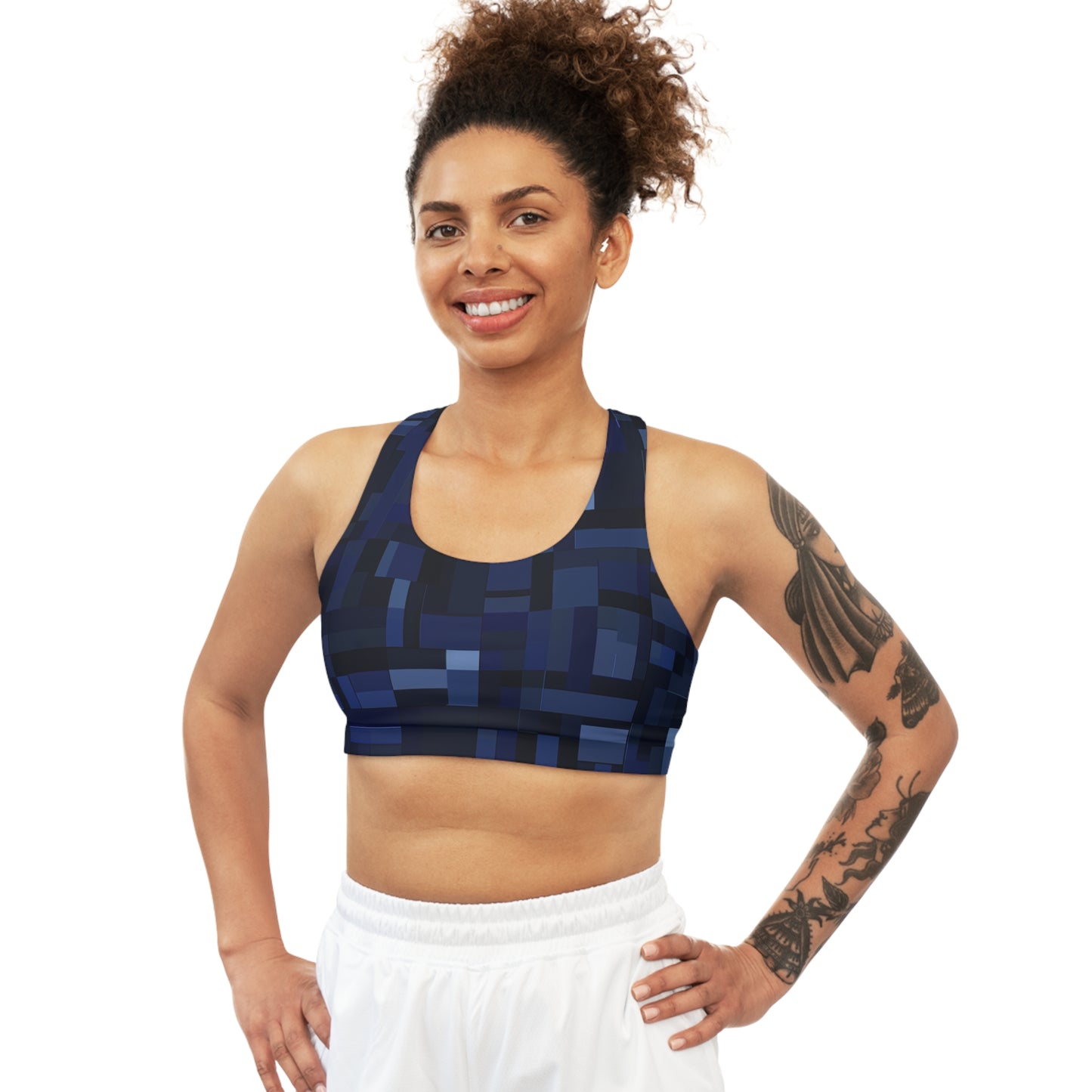 Sports Bra - Blue Pixels