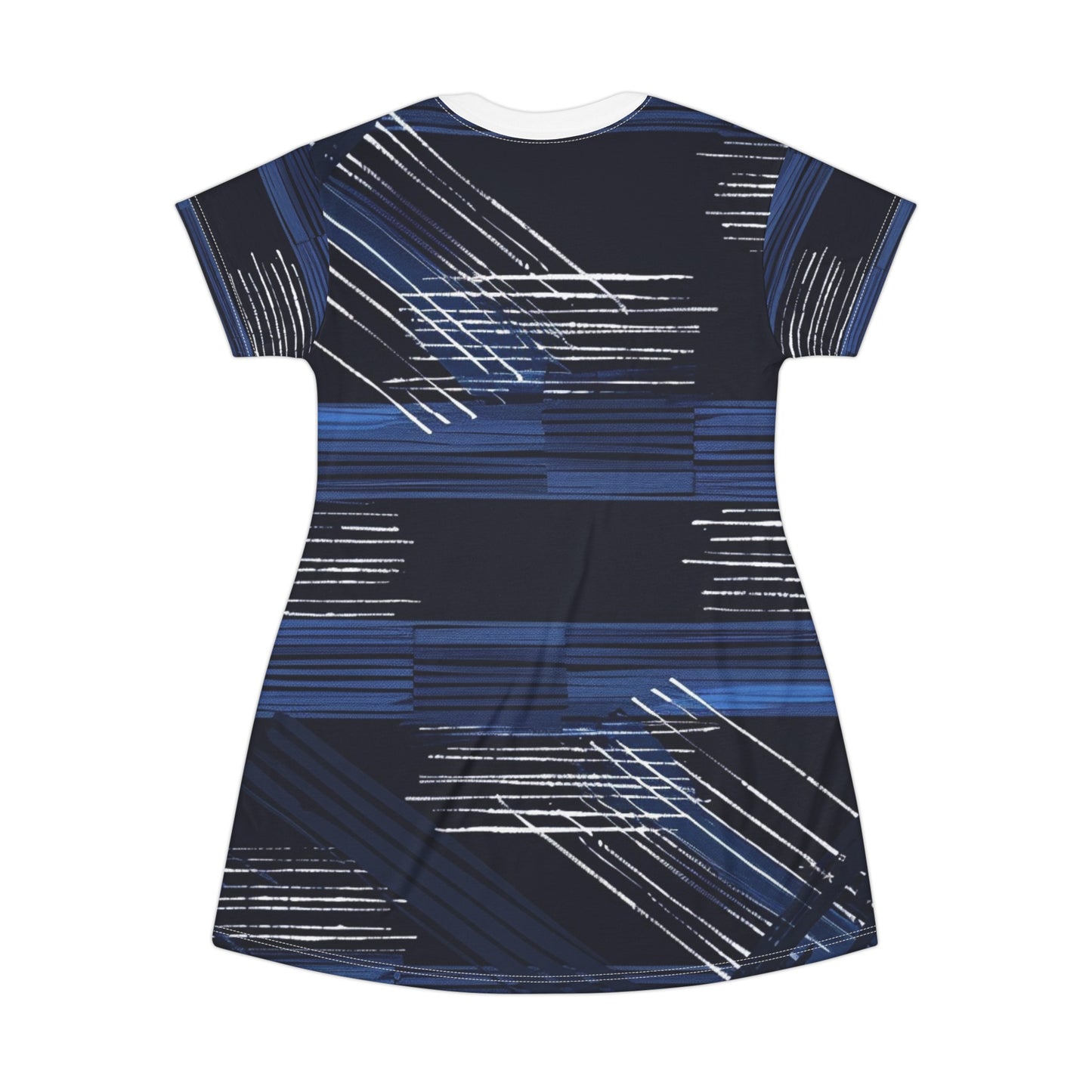 TShirt Dress - Blue and White Brush