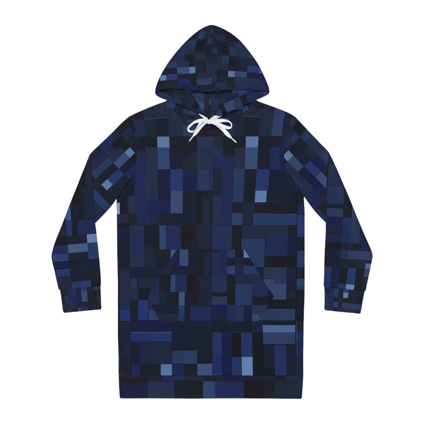 Hoodie Dress - Blue Pixels