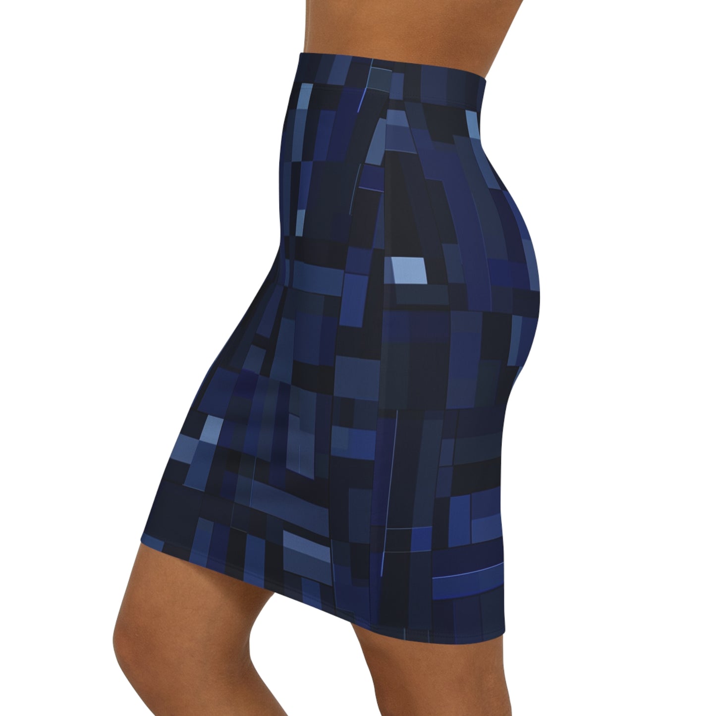 Mini Skirt - Blue Pixels