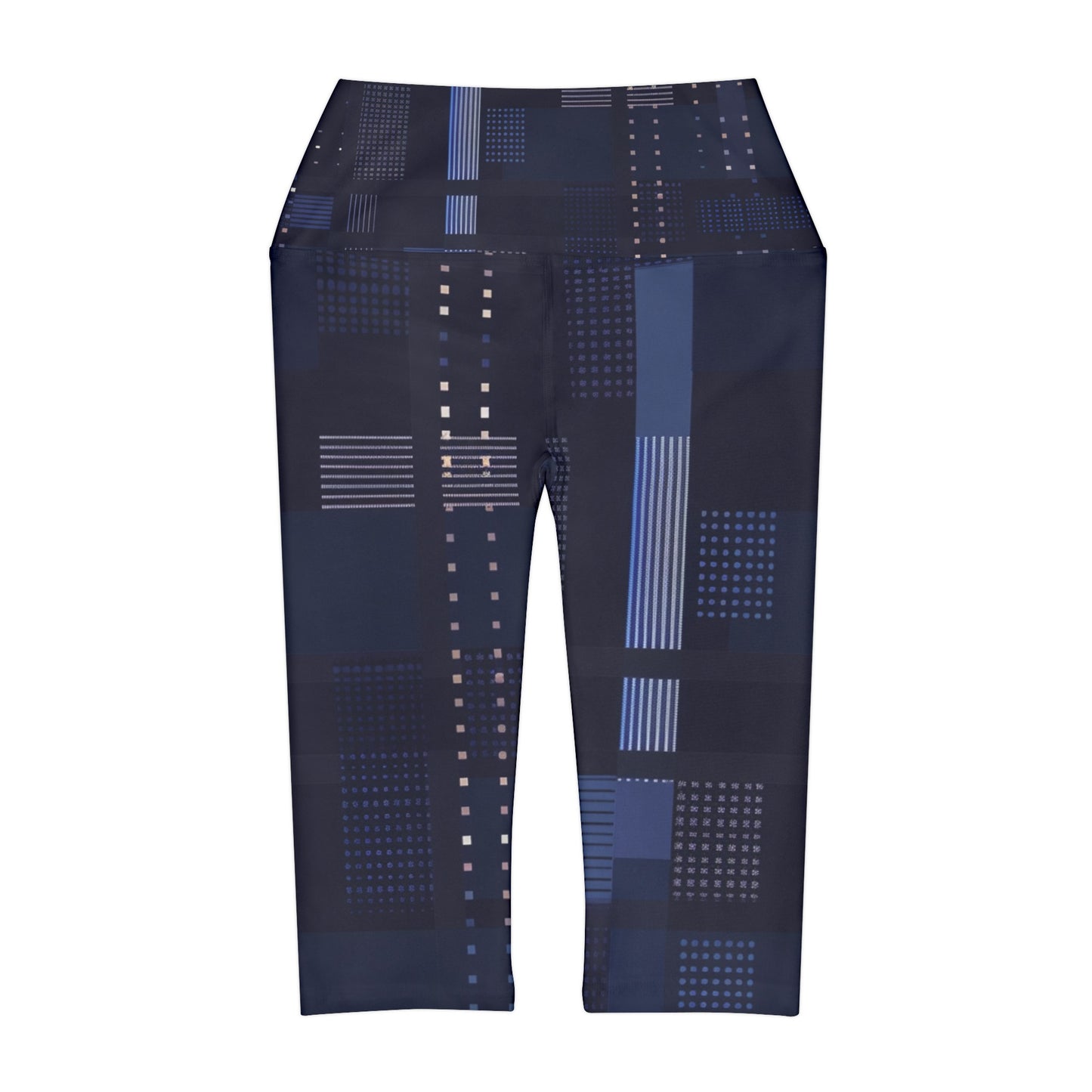 High Waisted Capri Leggings - Blue Tech