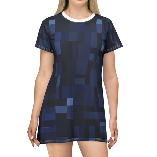 TShirt Dress - Blue Pixels