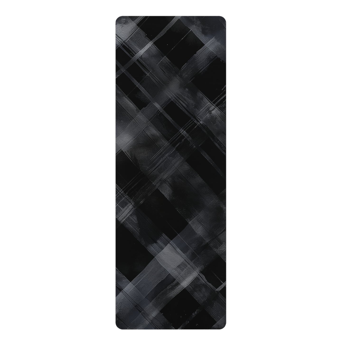 Rubber Yoga Mat- Black and White Threads