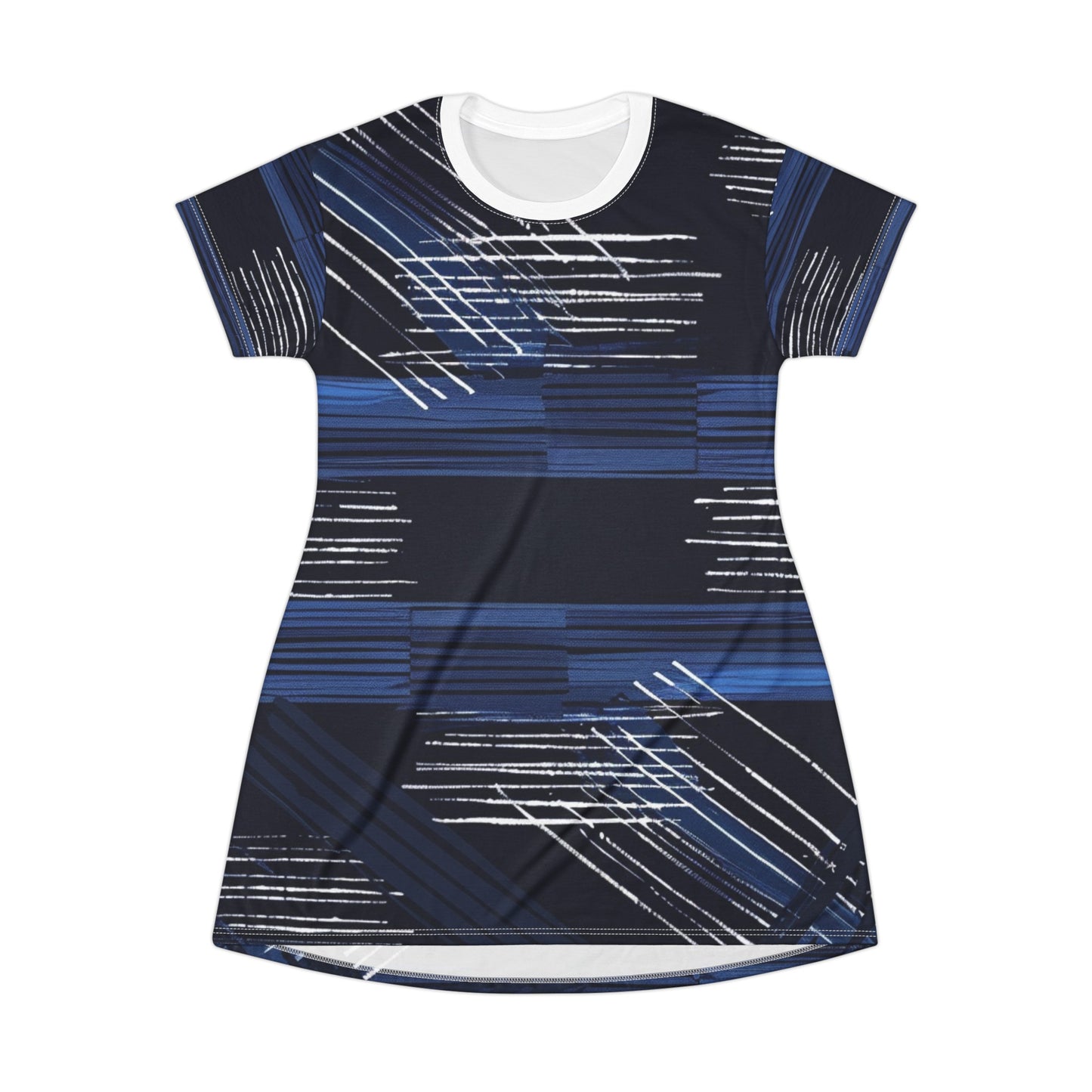 TShirt Dress - Blue and White Brush