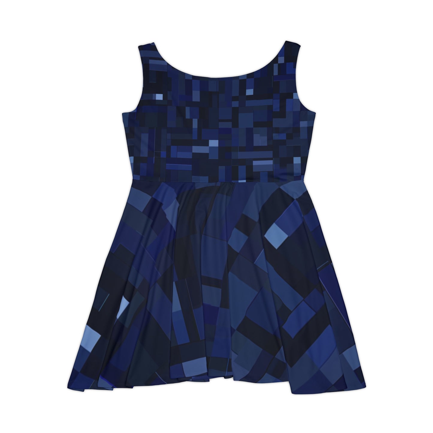 Women's Skater Dress - Blue Pixel