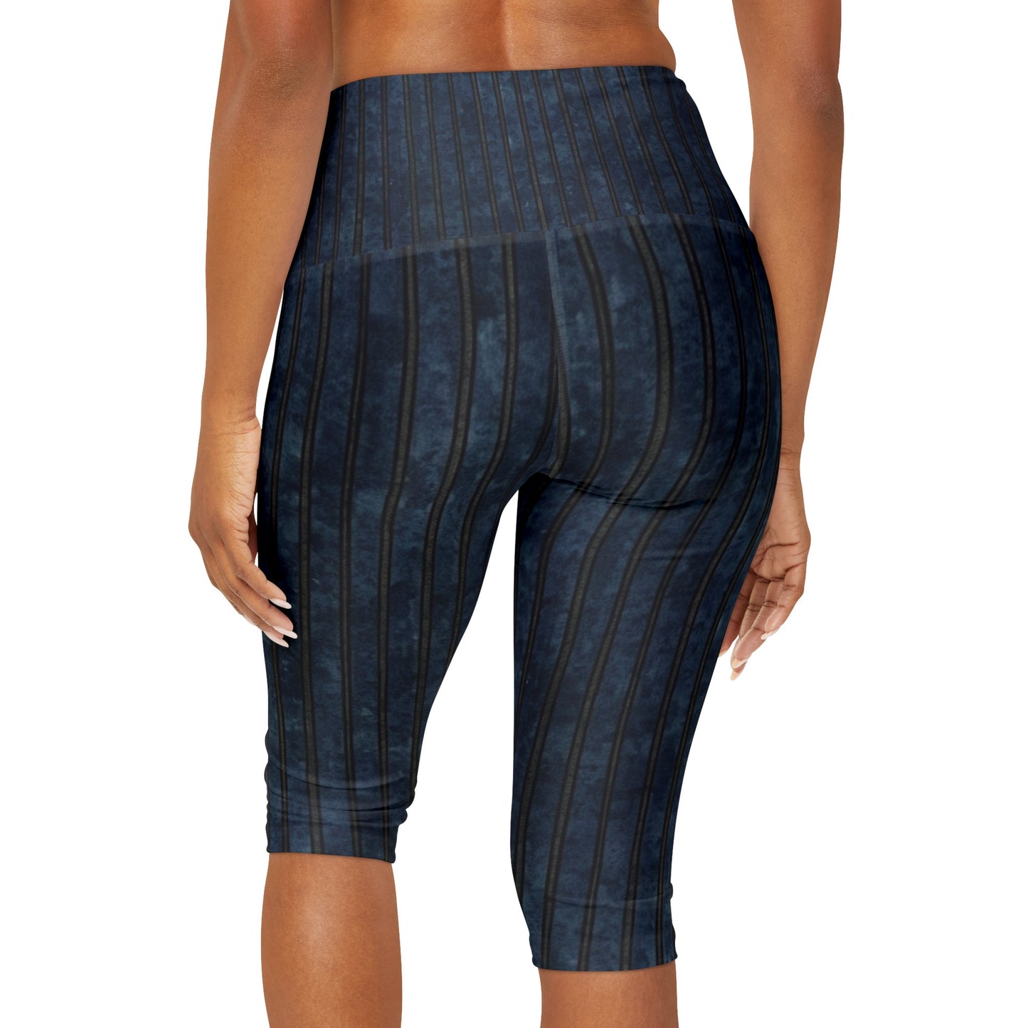 High Waisted Capri Leggings - Hard Lines