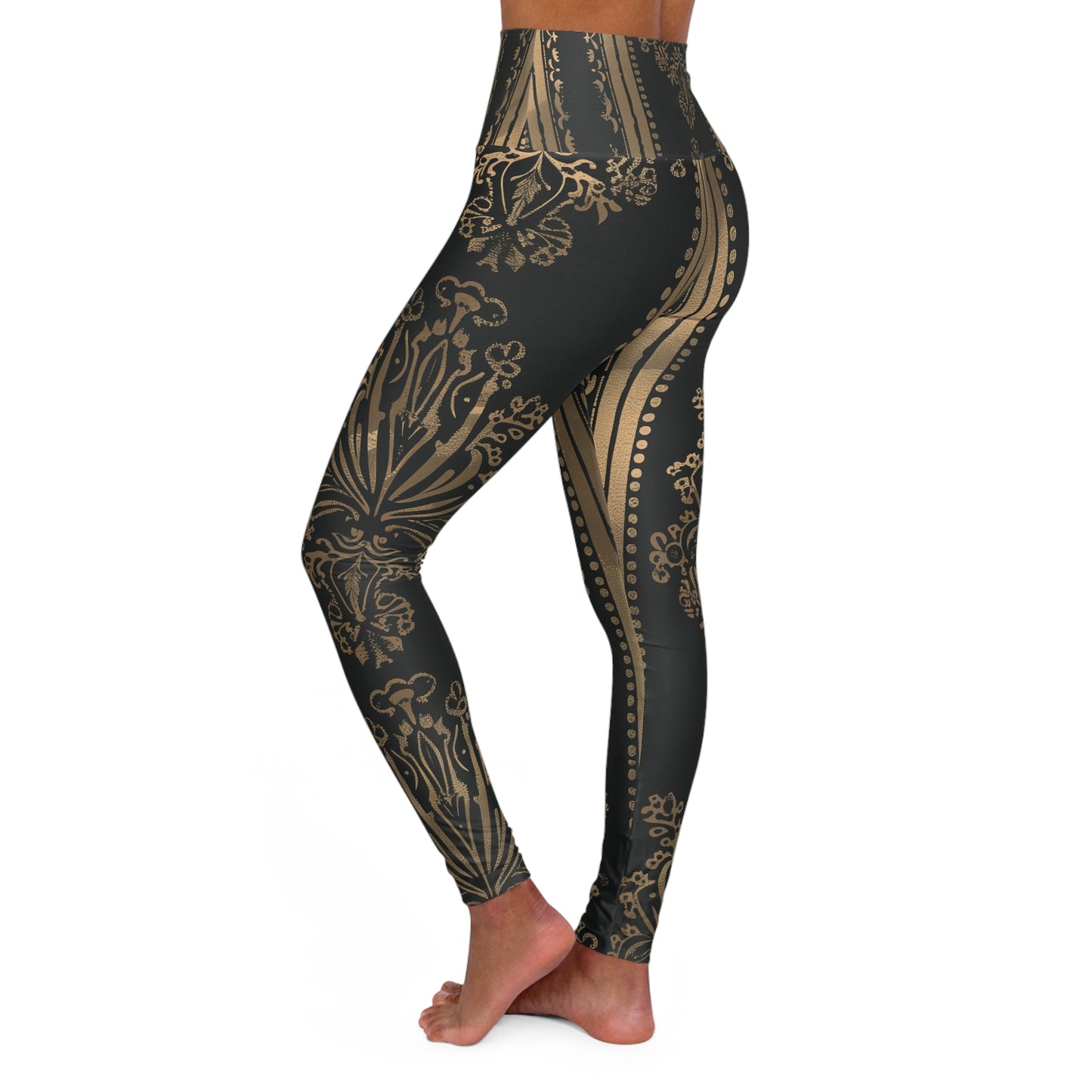 High Waisted Leggings - Gold Royal