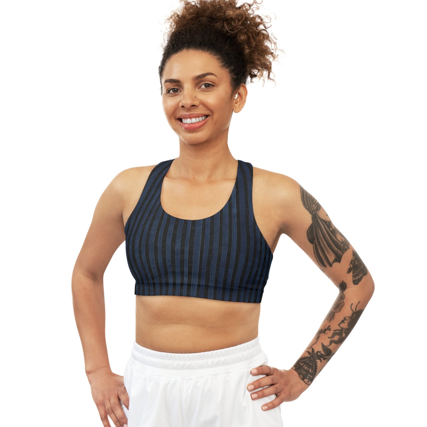 Sports Bra - Vertical Blues