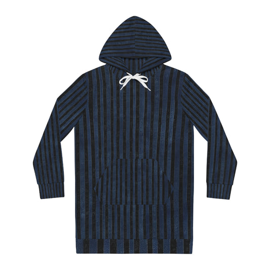 Hoodie Dress - Vertical Blues